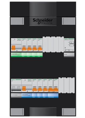 Groepenkast Schneider 1 Fase 7 Groepen + KookGroep + BelTrafo ADVG24234FTH1
