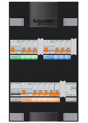 Groepenkast Schneider 1 Fase 9 Groepen, FornuisGroep en BelTrafo ADVG2323234FTH1