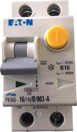 Eaton Aardlekautomaat (alamat) 1P+N 16A B-kar