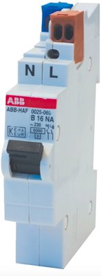 ABB HAF Installatie automaat 1P + N 16A B-Kar 0025-060 (Busboard)