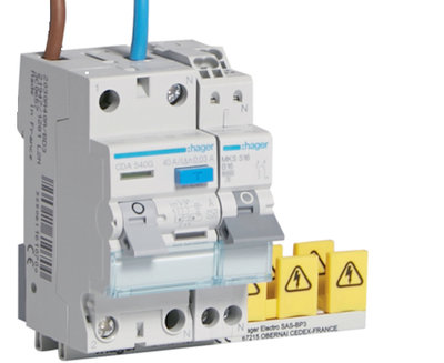 Hager AardlekSchakelaar CDA540G + 1 Automaat B16 MKS516