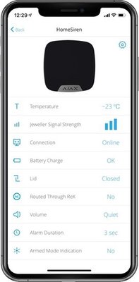AJ-HOME/Z Ajax HomeSiren zwart - Draadloze Sirene / Alarm