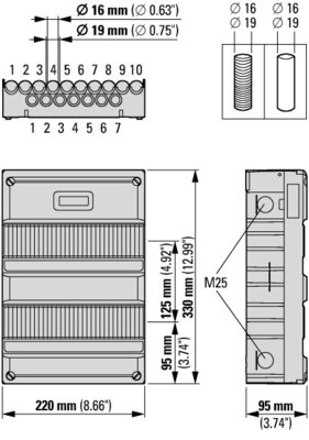 InstallatieKast Eaton leeg met 2 Aardlekschakelaars / HT330-S64+2ALS2P