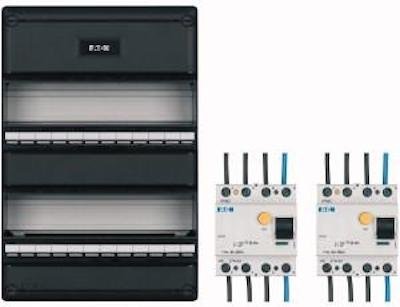 InstallatieKast Eaton leeg 2x 4P Aardlekschakelaars / HT330-S64+2ALS4P