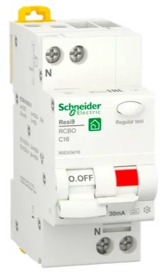 Schneider Aardlek Automaat 1P + N 16A 30mA C-kar - R9D55616
