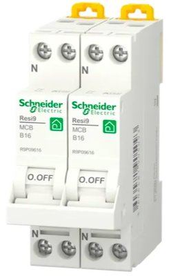 Schneider FornuisGroep 2P + 2N 16A B-kar - R9P09816