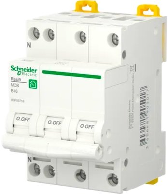 Schneider Installatie Automaat 3P + N 16A B-kar R9P09716