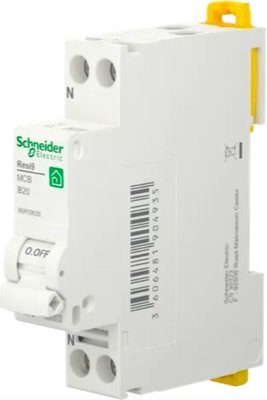 Schneider Installatie Automaat 1P + N 20A B-kar R9P09620