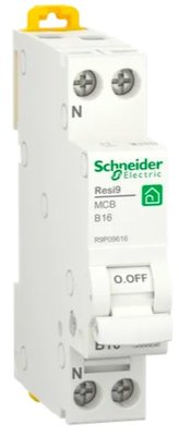 Schneider Installatie Automaat 1P + N 16A B-kar - R9P09616