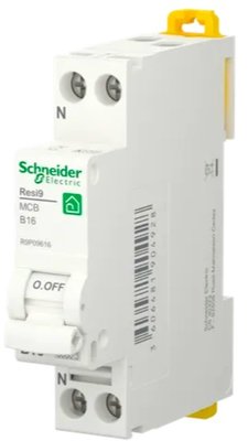 Schneider Installatie Automaat 1P + N 16A B-kar - R9P09616