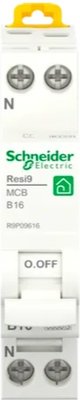 Schneider Installatie Automaat 1P + N 16A B-kar - R9P09616