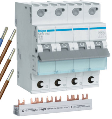 Hager VKS05SK InstallatieAutomaat MBS616E 3P+N B16
