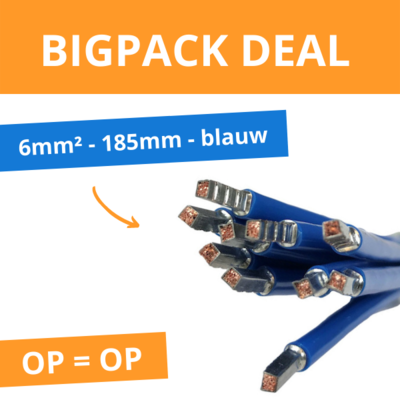 Blauwe 6mm2 groepenkast draad 185 mm - 50 Stuks