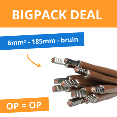 Bruine 6mm2 groepenkast draad 185 mm - 50 Stuks
